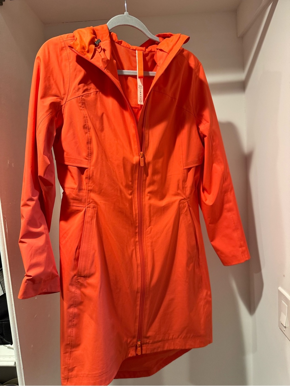 lululemon athletica Orange Hooded Trench Rain Jacket